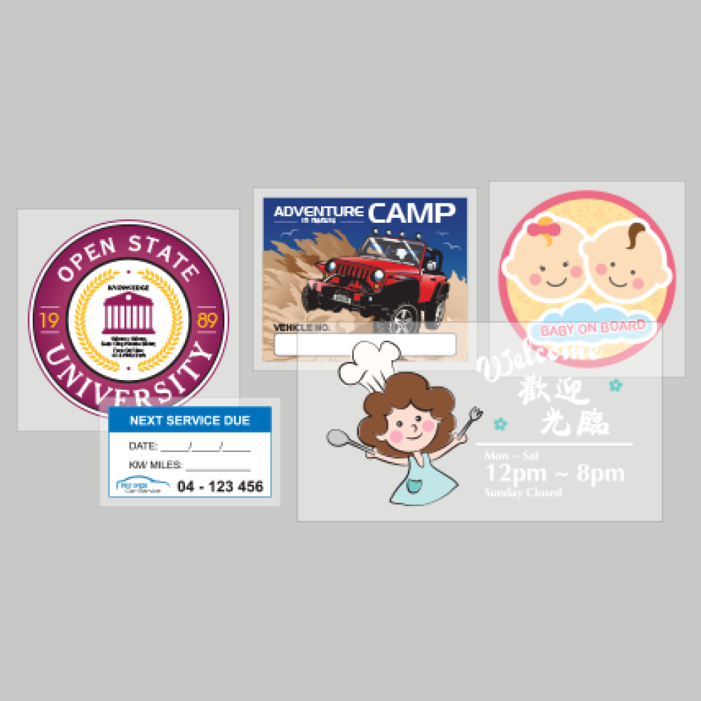 Static Cling Window Stickers (Car Stickers) Static Cling Window Stickers (Car Stickers)